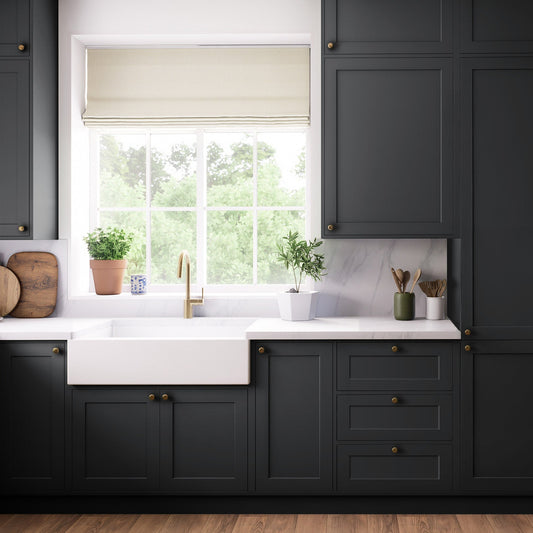 Kitchen Tall Wall Doors, Shaker Style in Black Blue