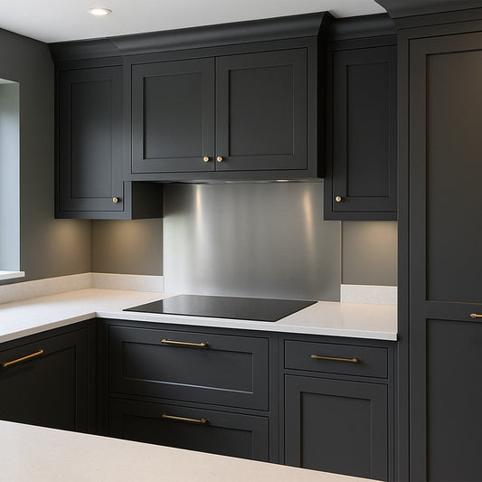 Kitchen Pan Drawer & Extractor Doors, Shaker Style in Black Blue