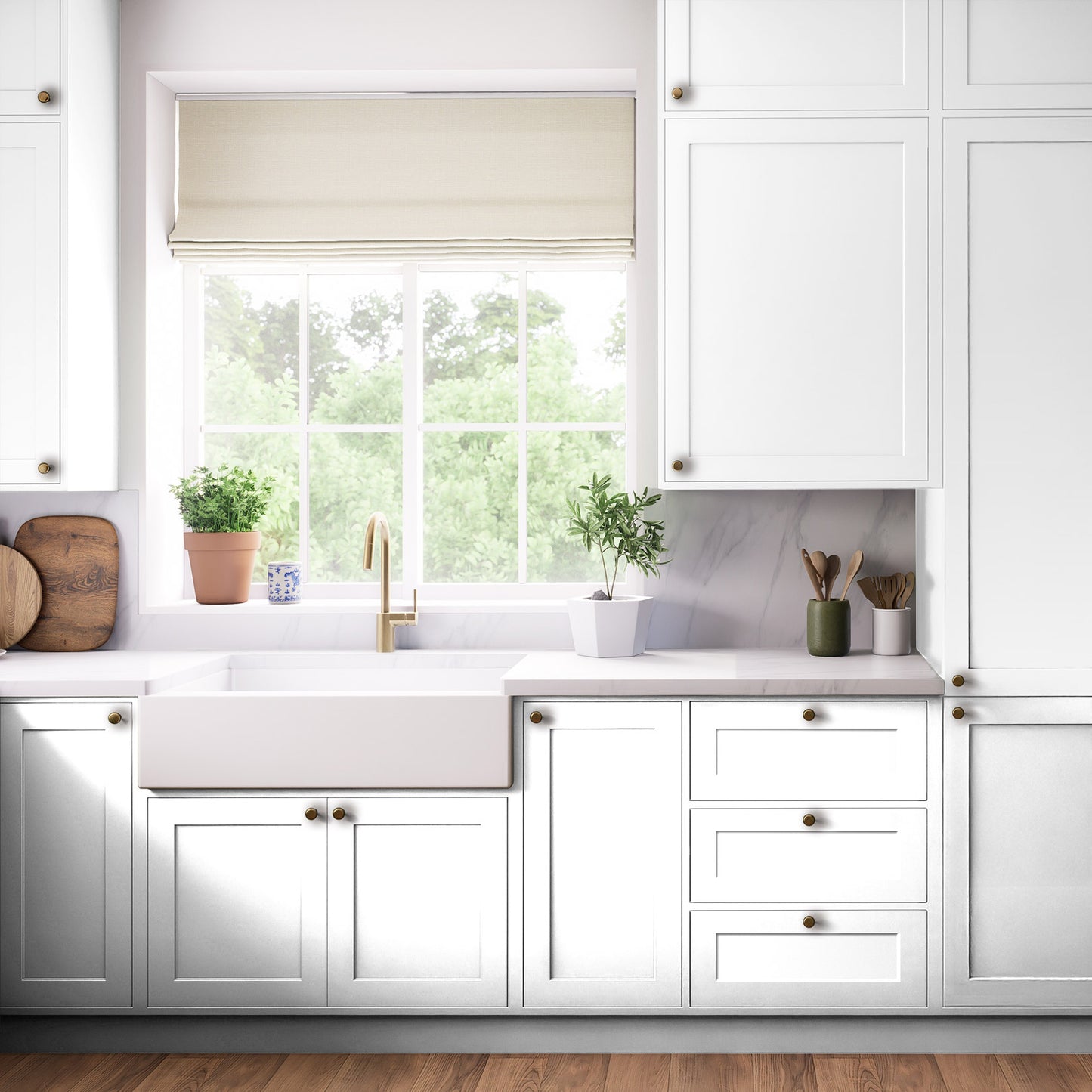 Kitchen Pan Drawer & Extractor Doors, Shaker Style in Brilliant White