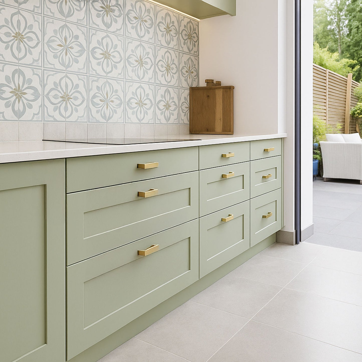 Kitchen Drawer Fronts, Shaker Style in Spring Green