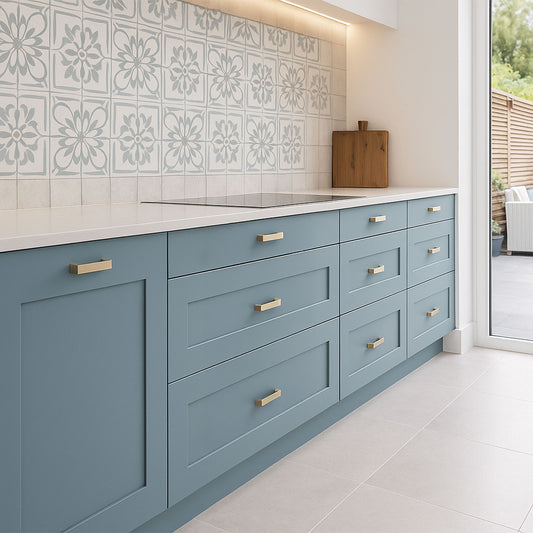 Kitchen Drawer Fronts, Shaker Style in Watervliet Blue