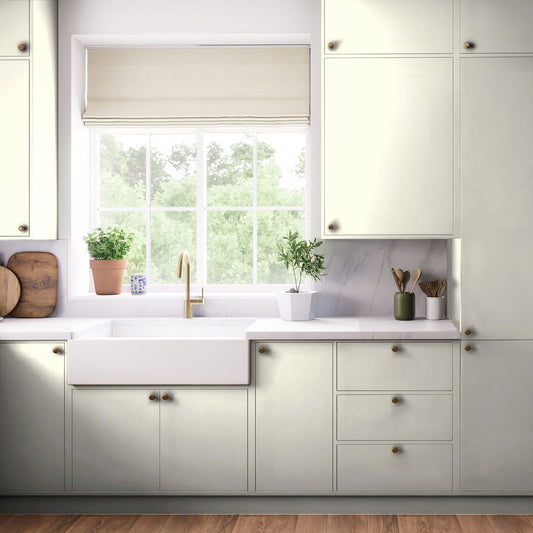 Kitchen Tall Wall Doors, Flat Slab in Pointing White