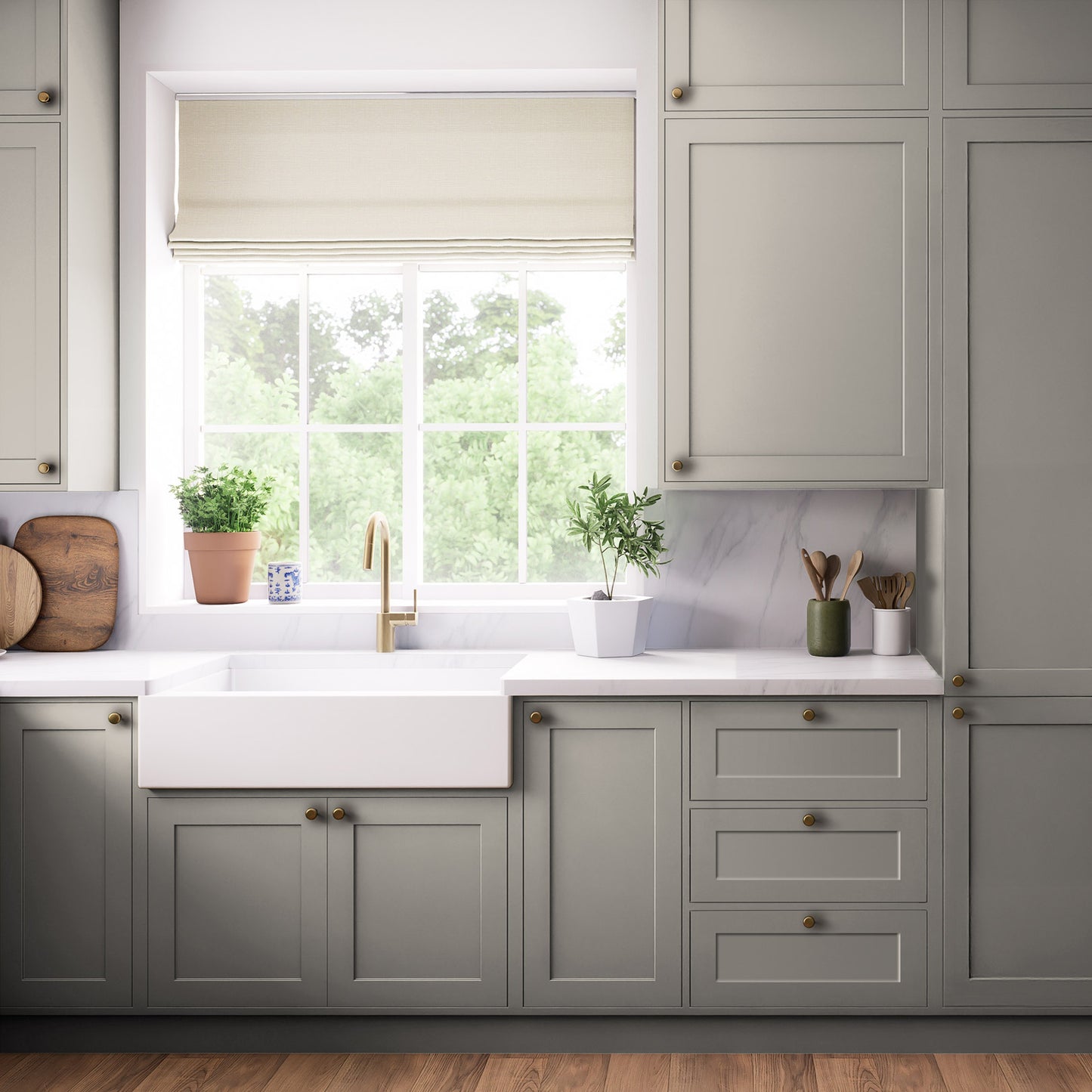 Kitchen Larder Doors, Shaker Style in Fossil