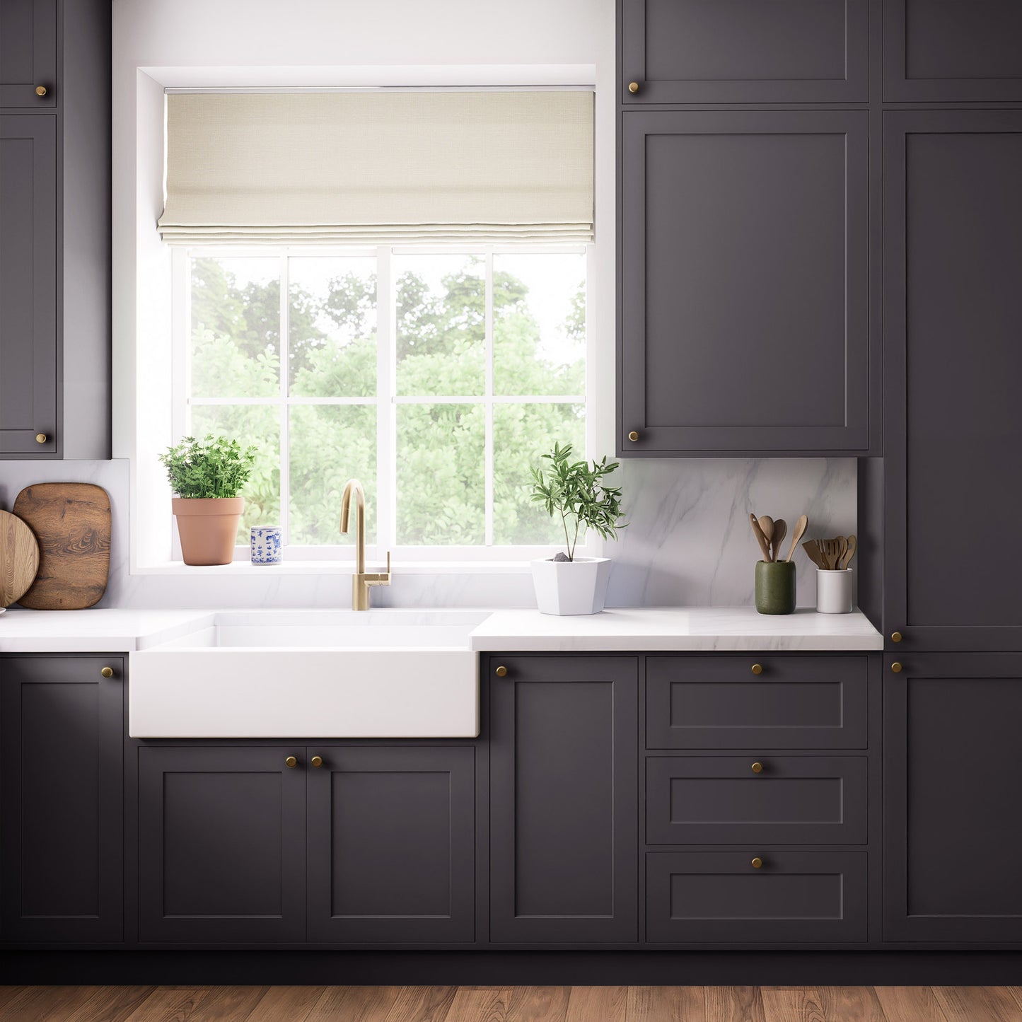 Kitchen Pan Drawer & Extractor Doors, Shaker Style in Graphite