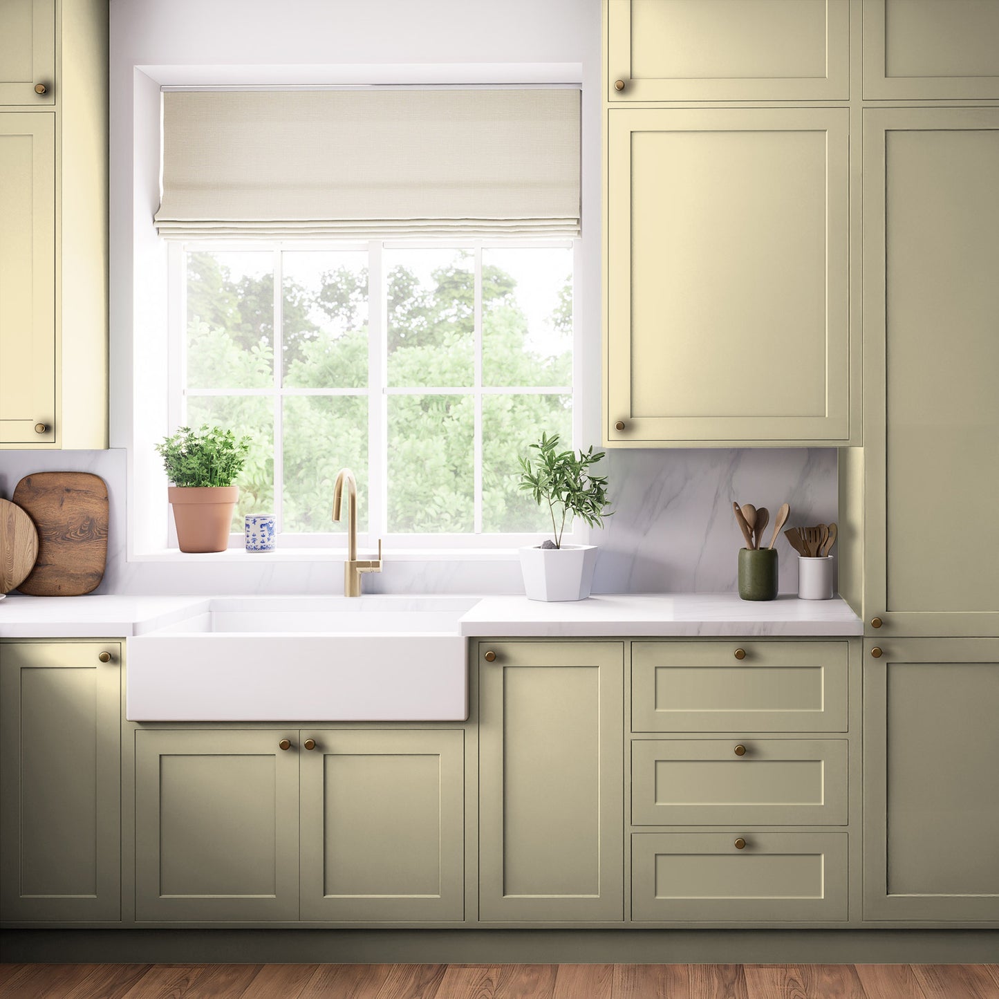 Kitchen Larder Doors, Shaker Style in Ivory
