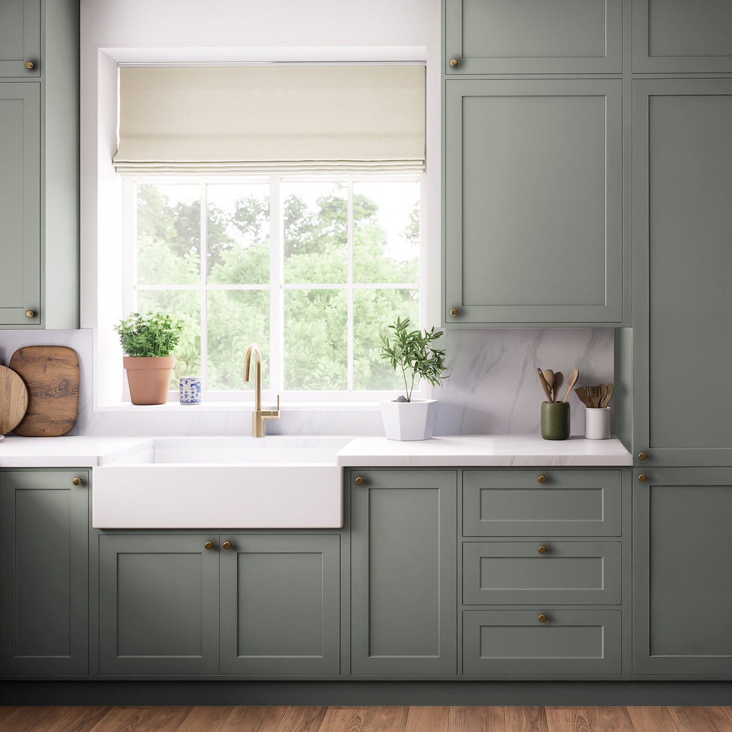 Kitchen Pan Drawer & Extractor Doors, Shaker Style in Mountain Haze