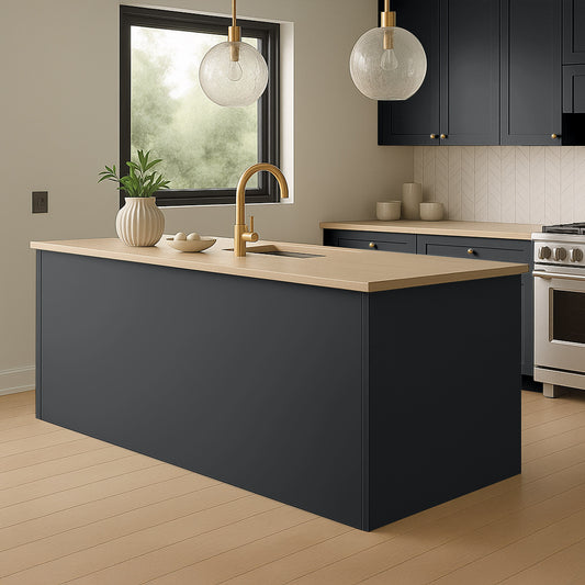 Kitchen End Panels in Black Blue