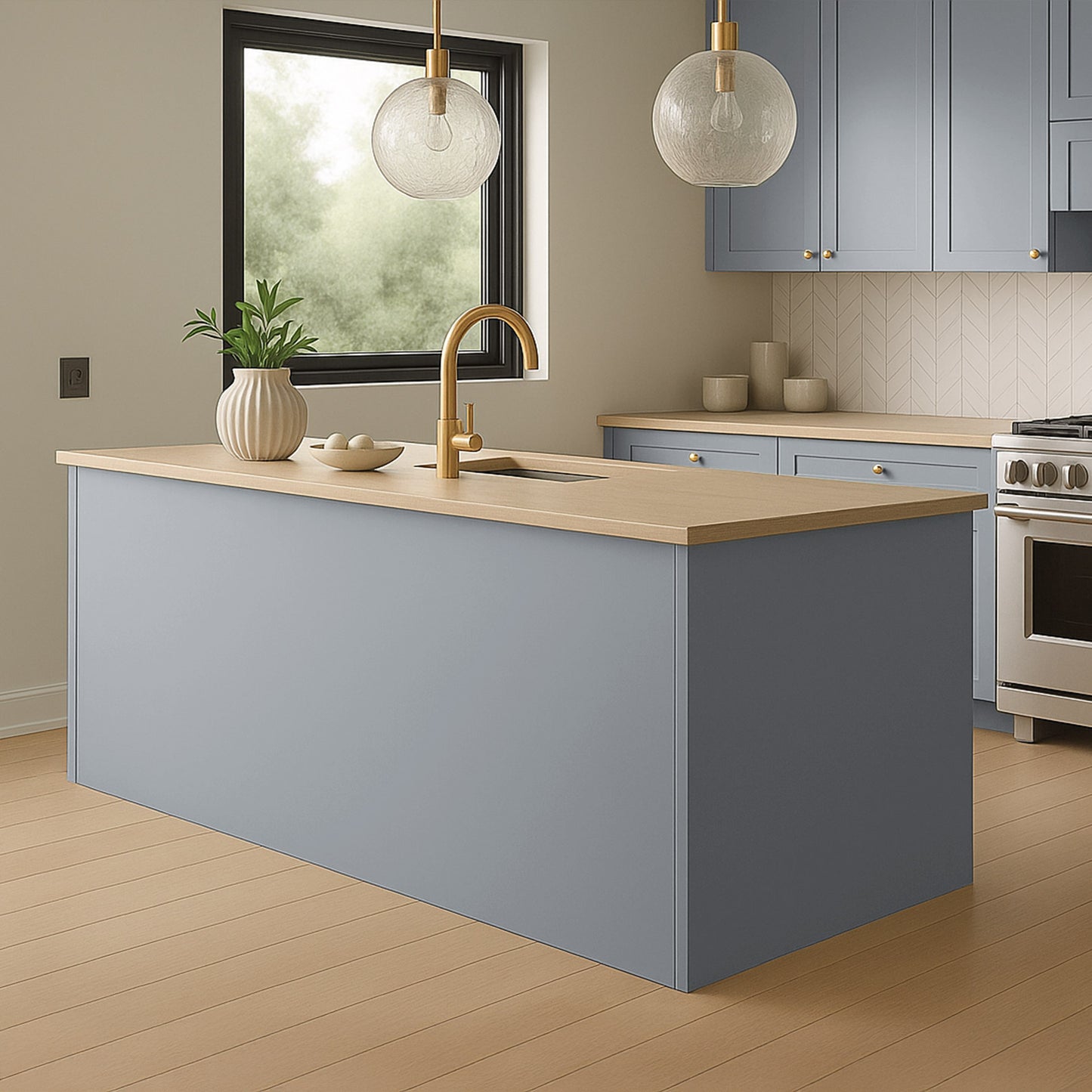 Kitchen End Panels in Fishing Lead