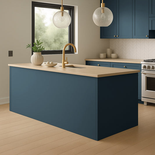 Kitchen End Panels in Midnight Blue