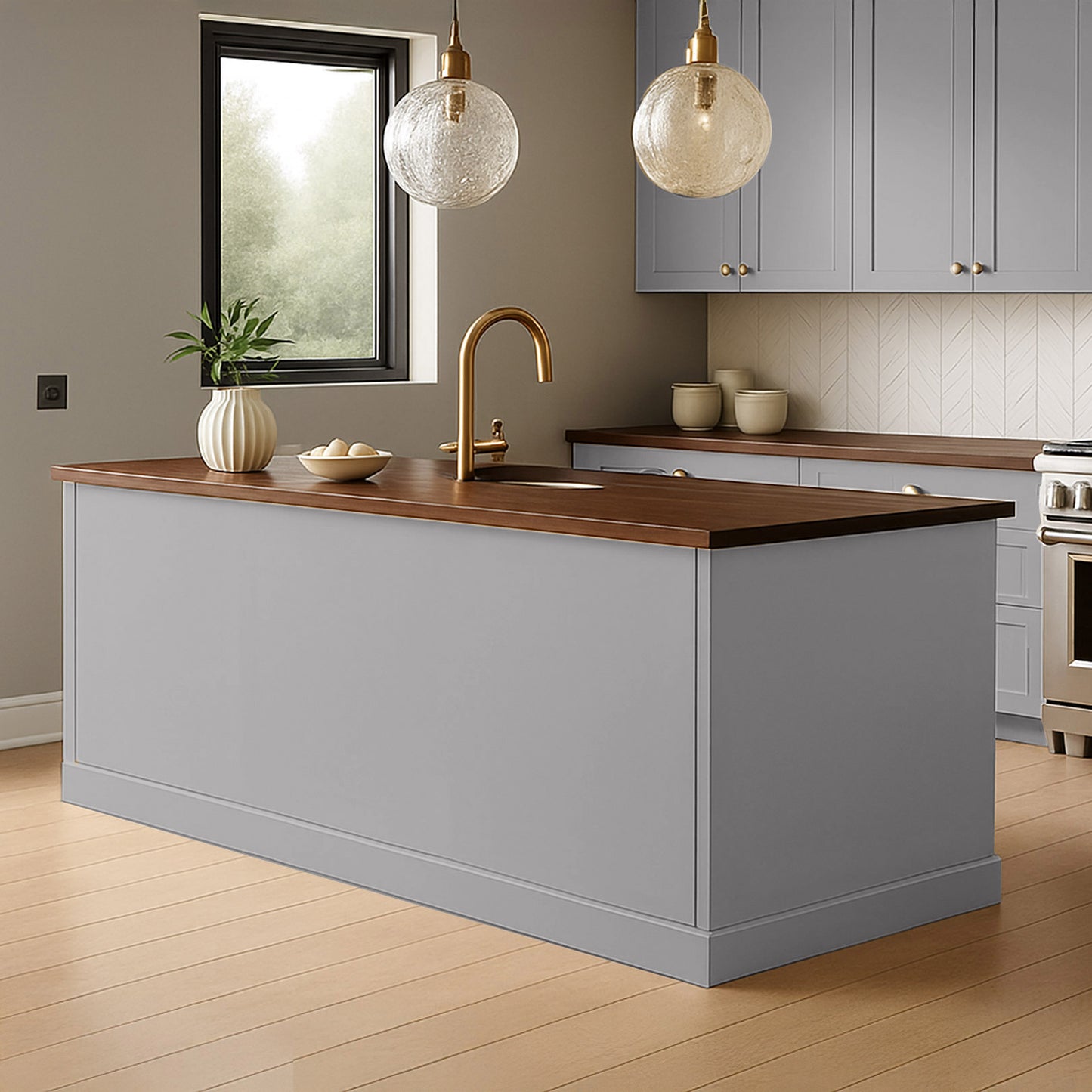 Kitchen End Panels in Mole Skin