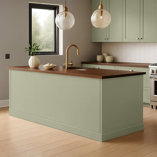 Kitchen End Panels in Moss Green