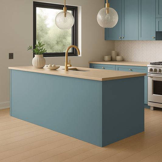 Kitchen End Panels in Ocean Teal