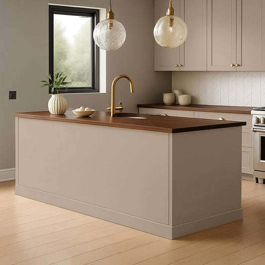 Kitchen End Panels in Pebble