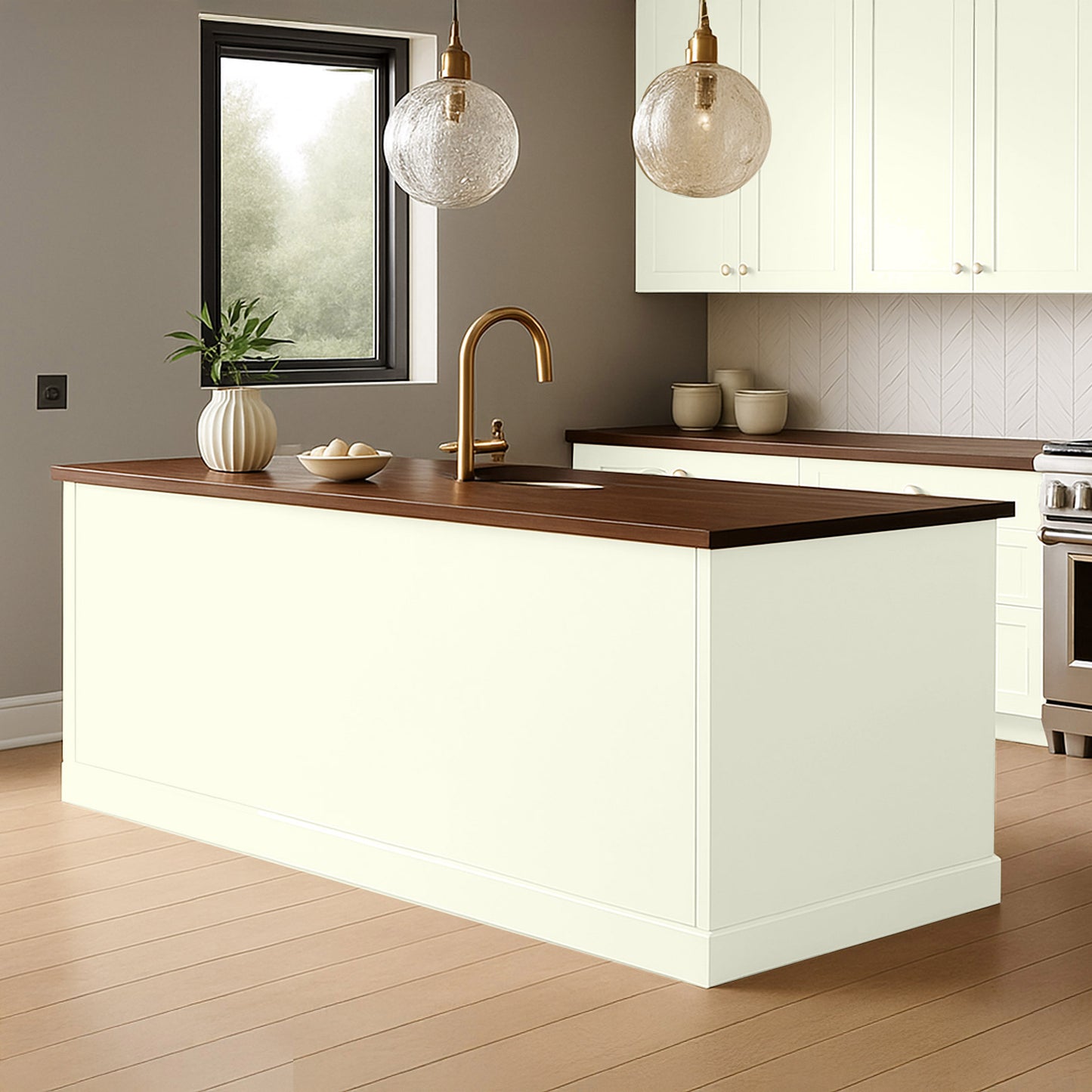 Kitchen End Panels in Pointing White