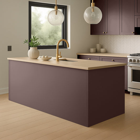 Kitchen End Panels in Puce