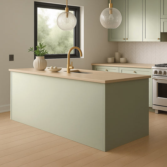 Kitchen End Panels in Spring Green