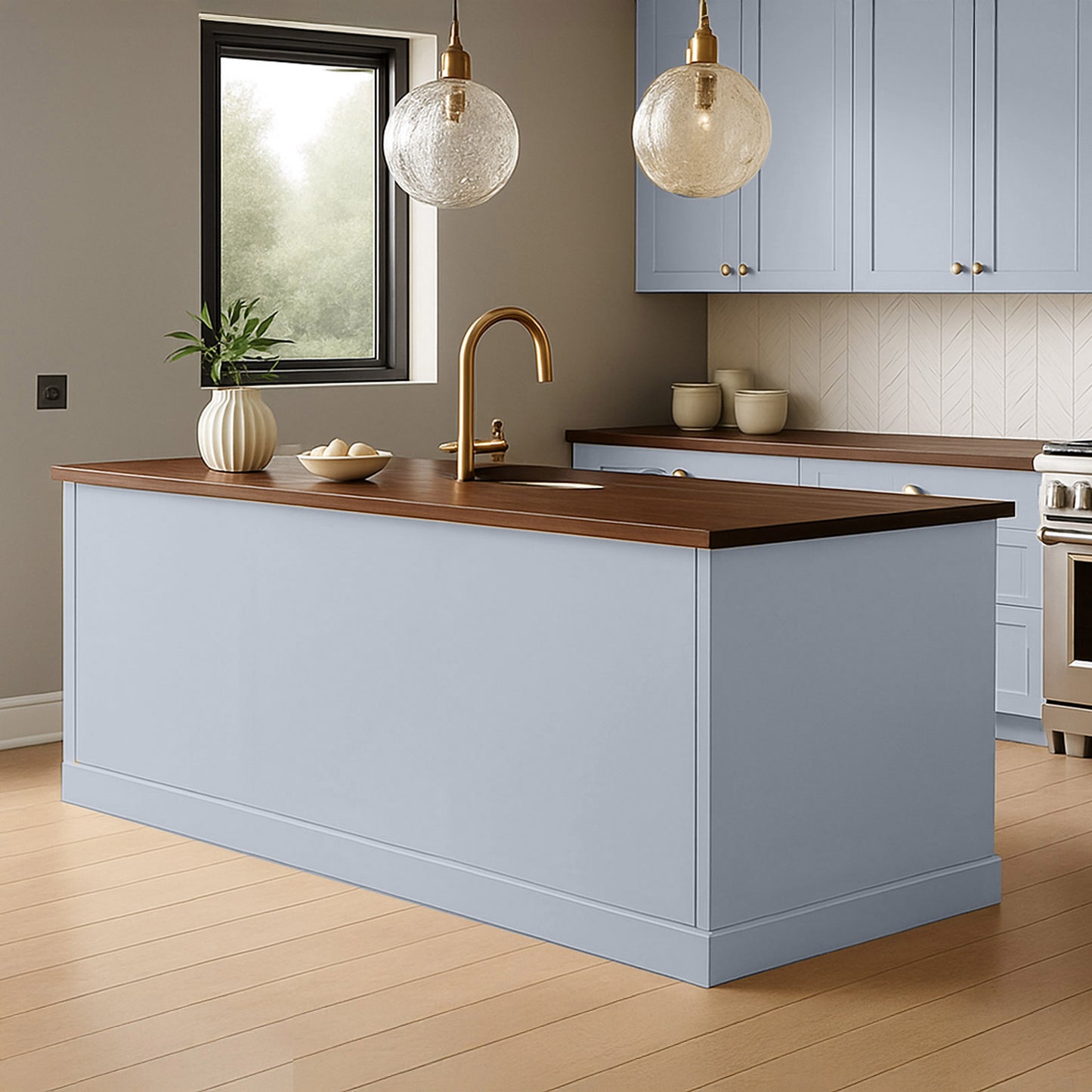 Kitchen End Panels in Watervliet Blue