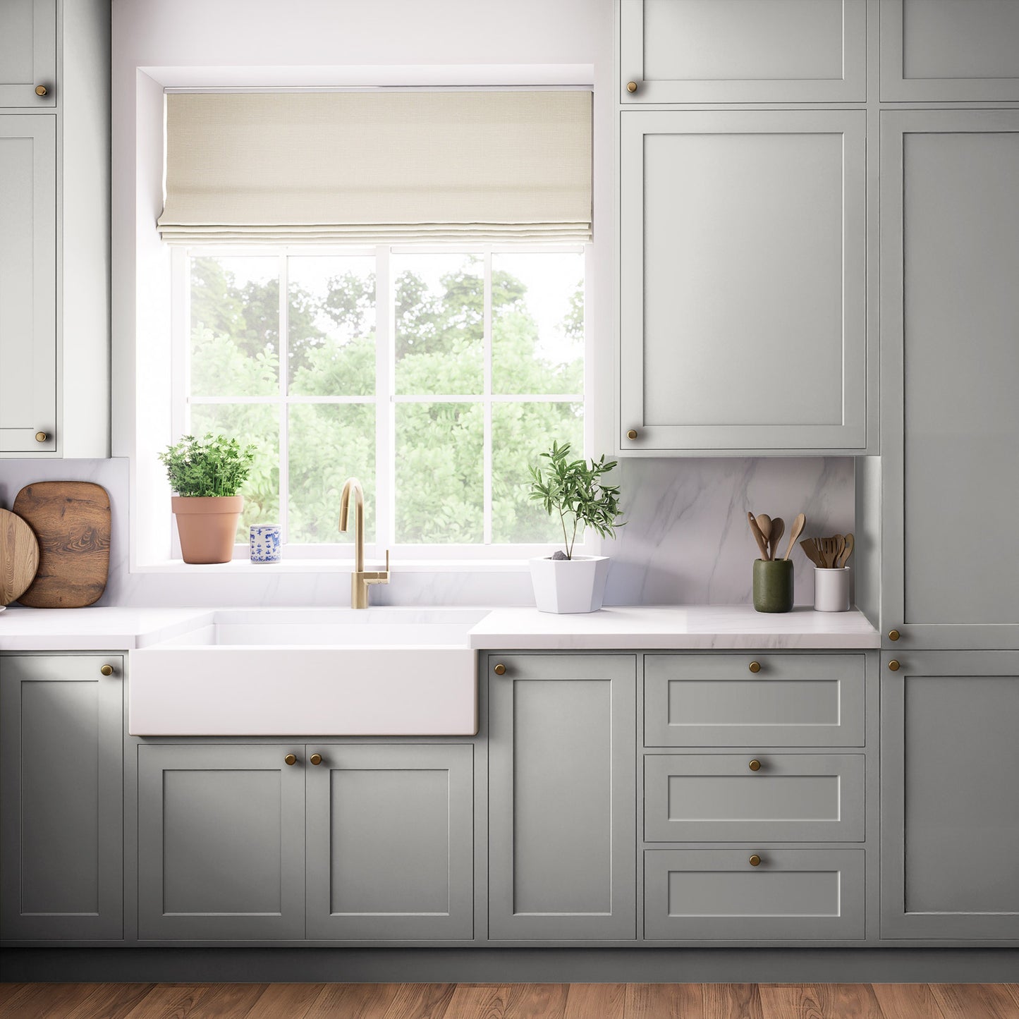 Kitchen Larder Doors, Shaker Style in Pavillion Grey