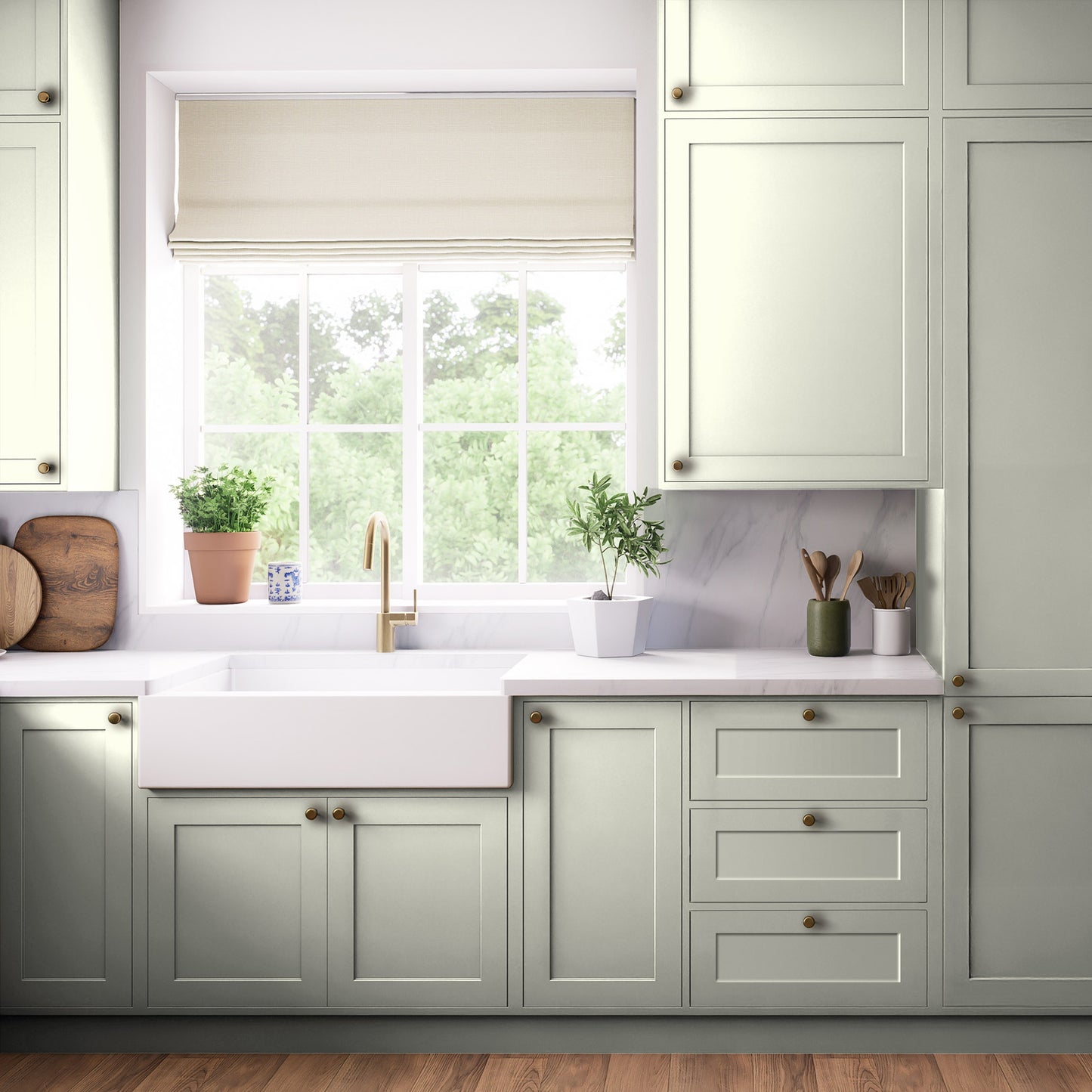 Kitchen Larder Doors, Shaker Style in Pointing White