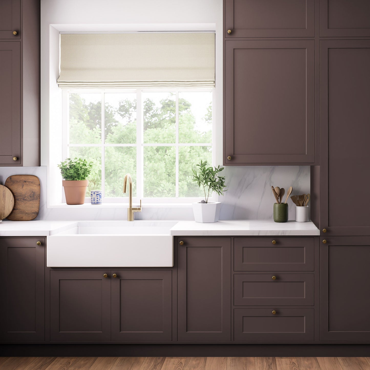 Kitchen Pan Drawer & Extractor Doors, Shaker Style in Puce