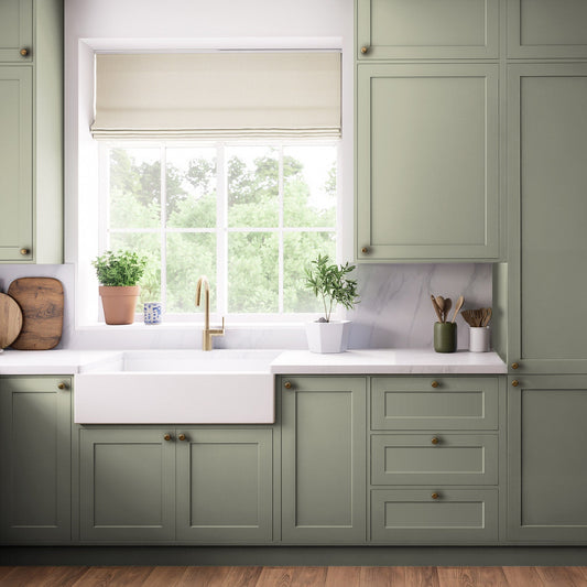 Kitchen Tall Wall Doors, Shaker Style in Spring Green