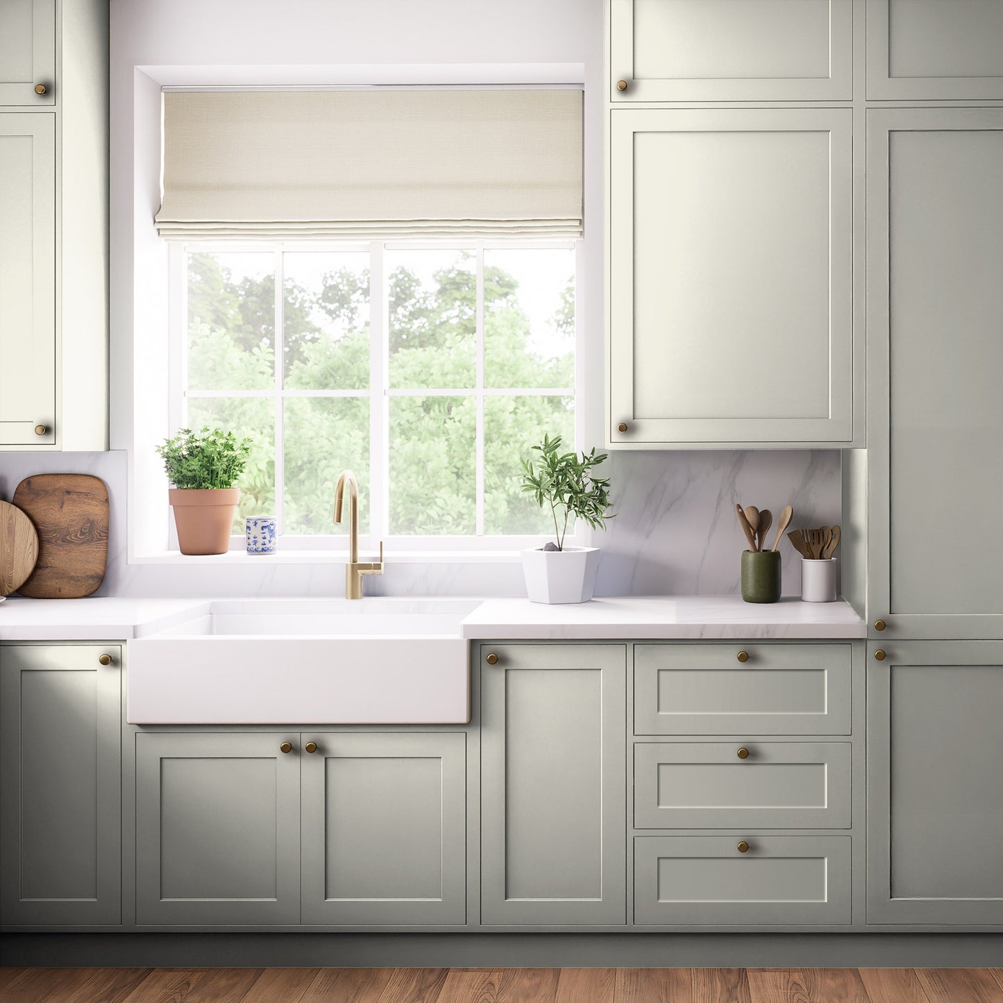 Kitchen Larder Doors, Shaker Style in Strong White