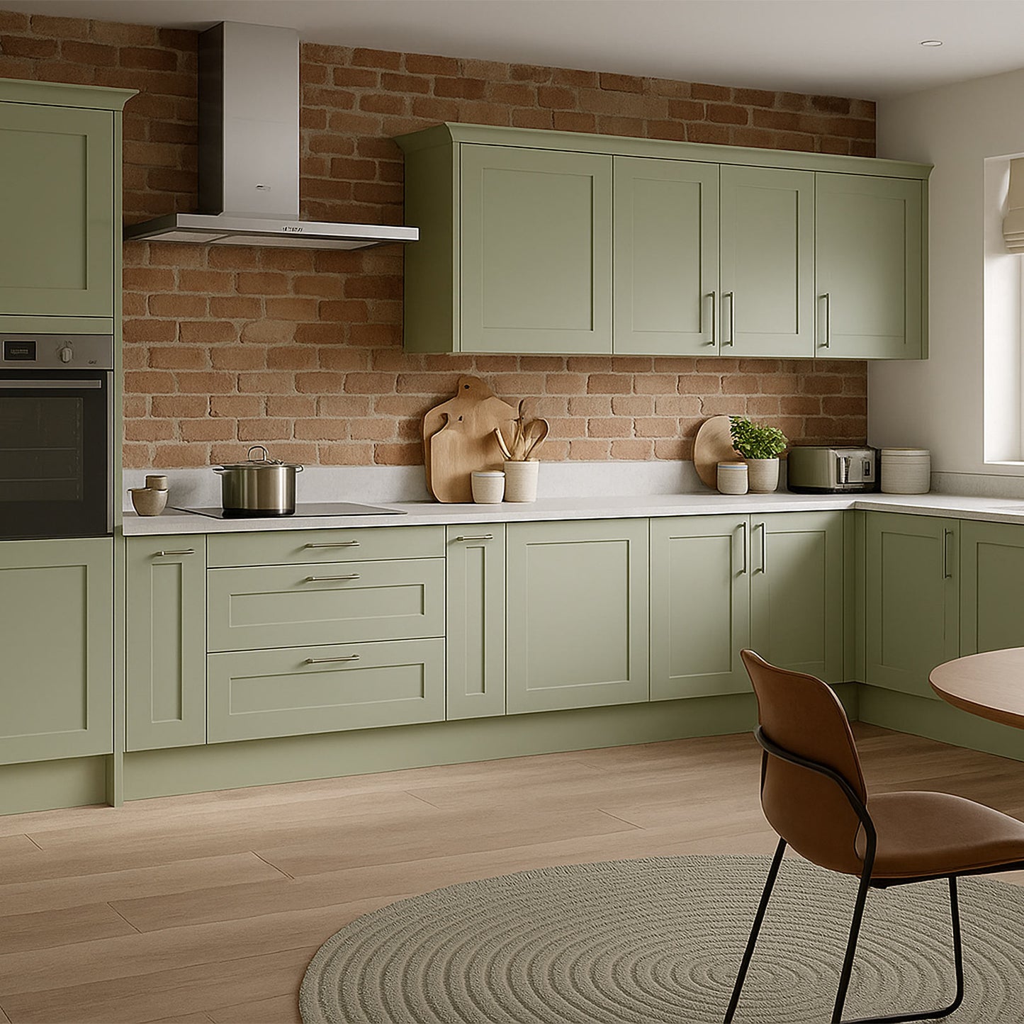 Kitchen Drawer Fronts, Shaker Style in Moss Green
