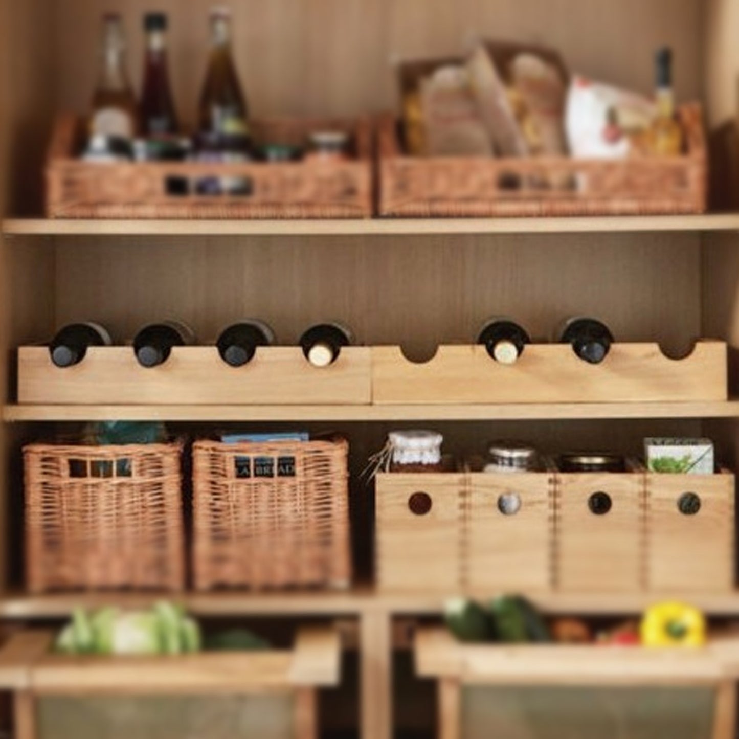 Solid Oak Wine Rack – 4 Bottle Holder