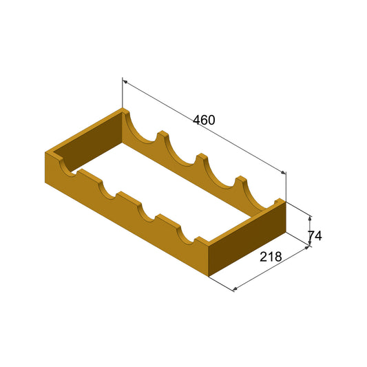Solid Oak Wine Rack – 4 Bottle Holder