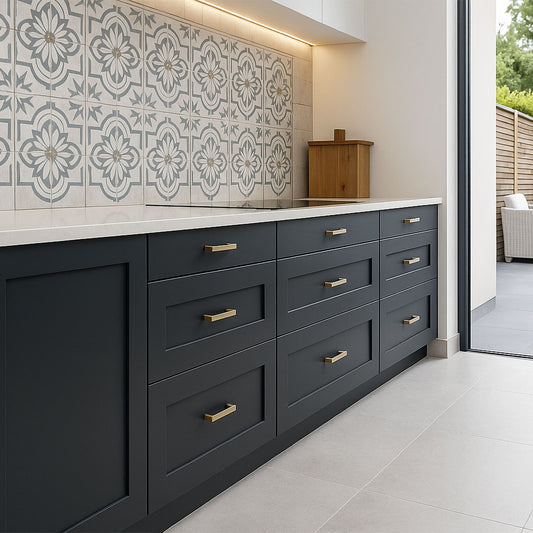 Kitchen Drawer Fronts, Shaker Style in Black Blue