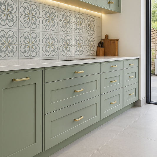 Kitchen Drawer Fronts, Shaker Style in Moss Green
