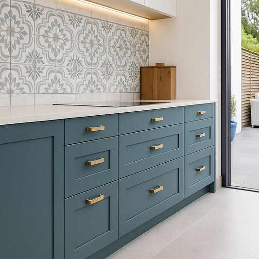 Kitchen Drawer Fronts, Shaker Style in Ocean Teal