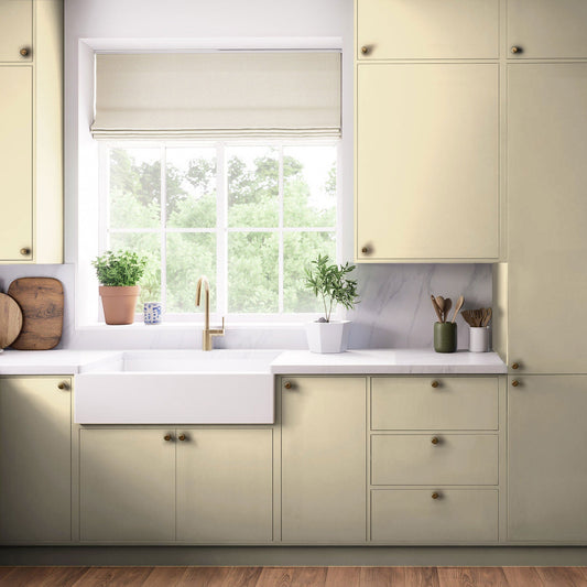 Kitchen Drawer Fronts, Flat Slab in Ivory