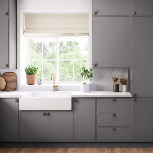 Kitchen Drawer Fronts, Flat Slab in Mole Skin