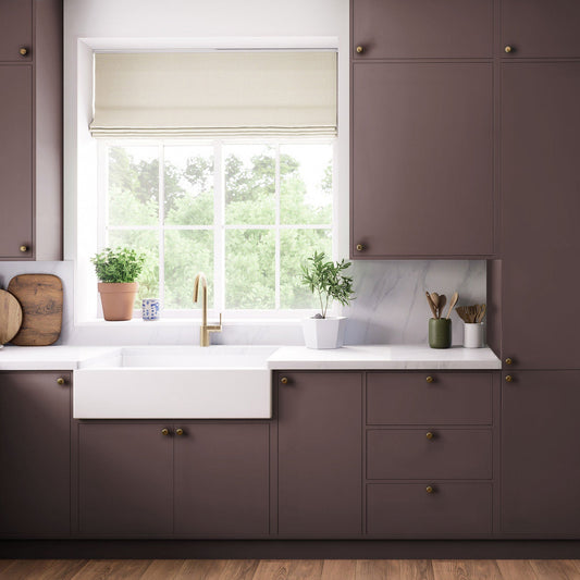 Kitchen Larder Doors, Flat Slab in Puce