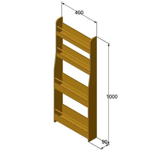 Storage Rack - Solid Oak  – Door-Mounted 1000mm